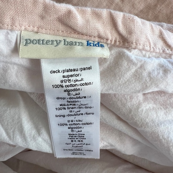 Pottery Barn Kids Blush Pink European Linen Crib Skirt - Picture 8 of 11